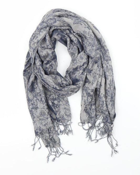 Preworn Womens Blue Floral   Scarf