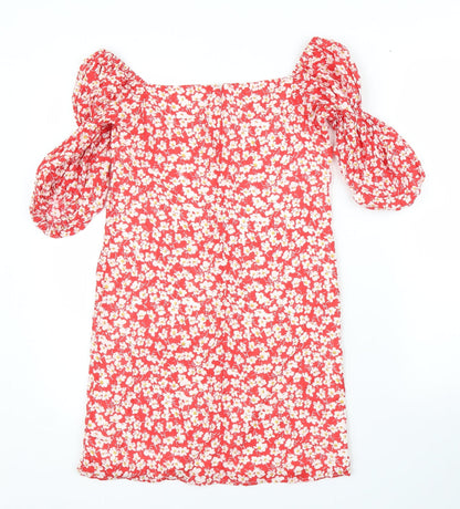 SHEIN Girls Red Floral Rayon Shift  Size 11 Years