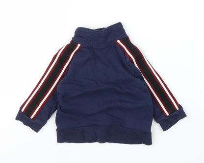 Back view of Debenhams Baby Blue Full Zip Jumper, size 3-6, Months