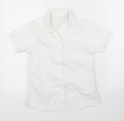 Additional front view of John Lewis girls’ white basic button-up, size 11, years