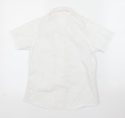 Back view of John Lewis girls’ white basic button-up, size 11, years