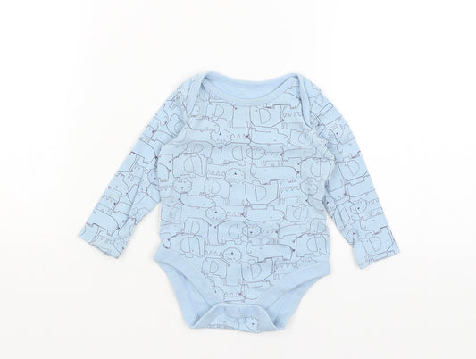 Preworn Baby Blue   Romper One-Piece Size 6-9 Months  - Animals