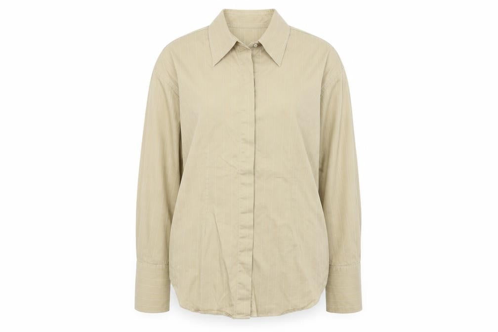 CT Woman Womens Brown Striped  Basic Button-Up Size 18