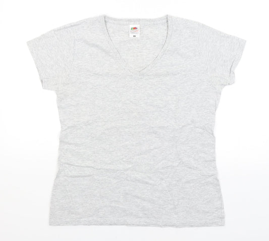 Fruit of the Loom Womens Grey   Basic T-Shirt Size L