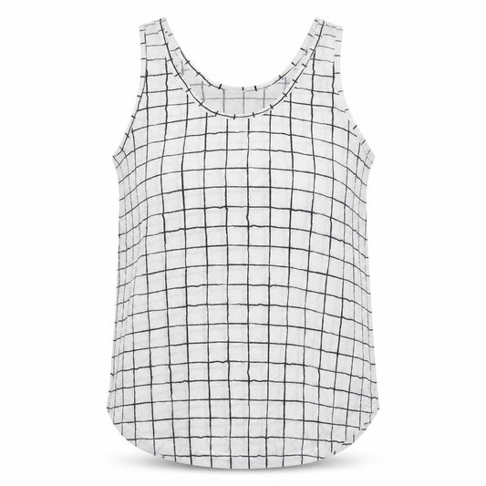 Atmosphere Womens White Check  Basic Tank Size 12