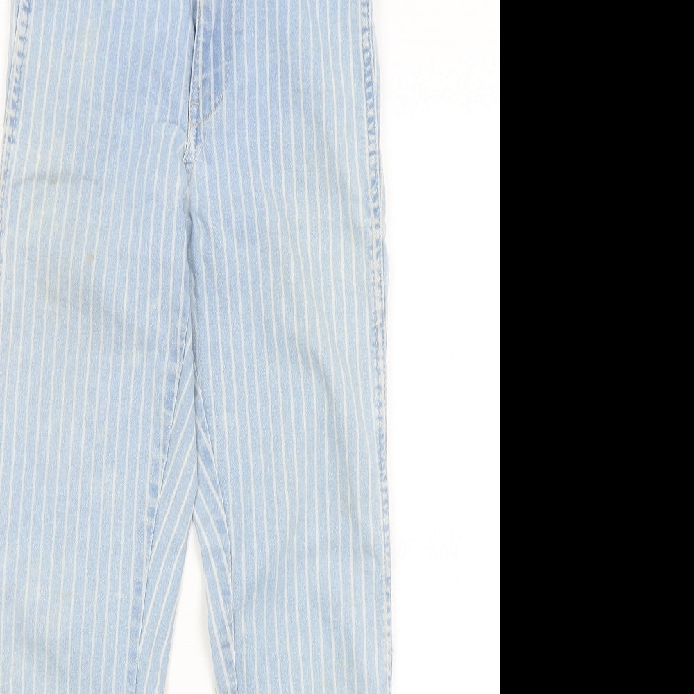 H&M Womens Blue Striped  Skinny Jeans Size 25 in L24.5 in