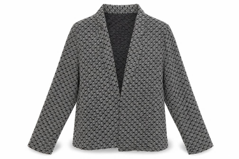 Peacocks Womens Black Geometric  Jacket Blazer Size 12