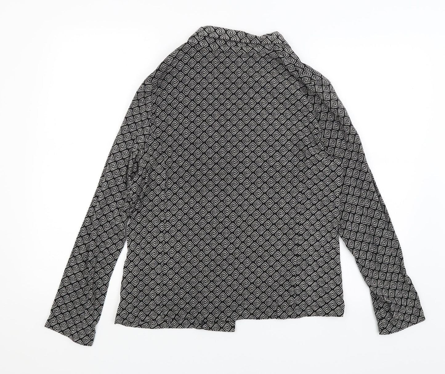 Peacocks Womens Black Geometric  Jacket Blazer Size 12