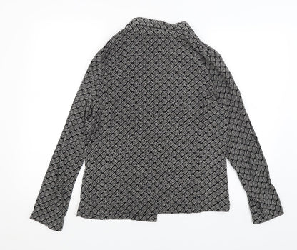 Peacocks Womens Black Geometric  Jacket Blazer Size 12