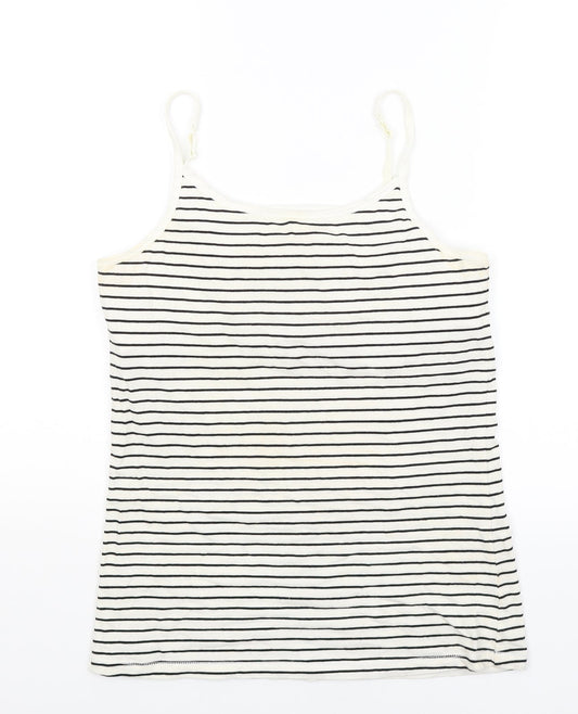Favourites Womens White Striped  Camisole Tank Size L