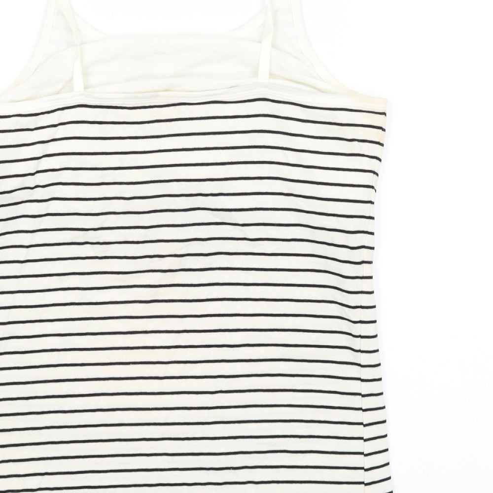 Favourites Womens White Striped  Camisole Tank Size L