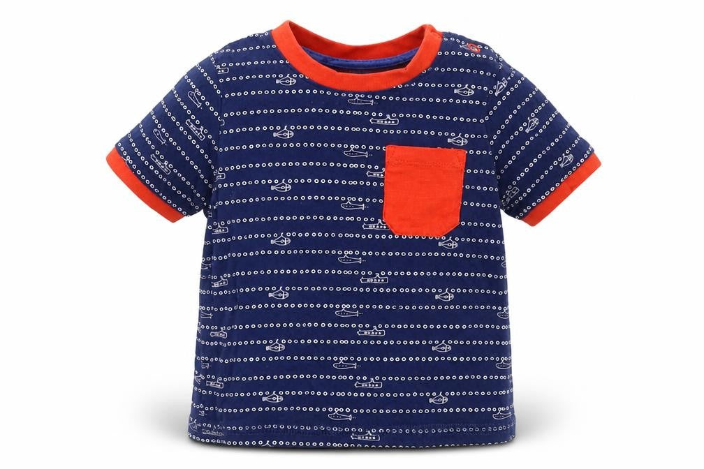 TU Baby Blue Spotted  Basic T-Shirt Size 6-9 Months