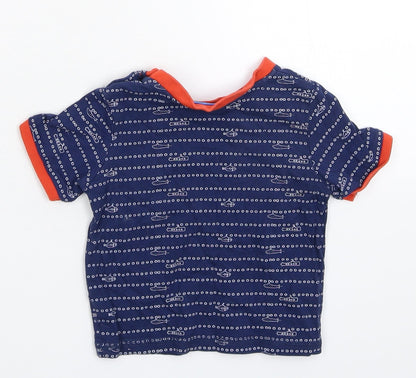 Back view of Tu Baby Blue Spotted Basic T-Shirt, size 6-9, Months