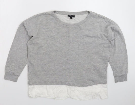 Topshop Womens Grey   Pullover Sweatshirt Size 6