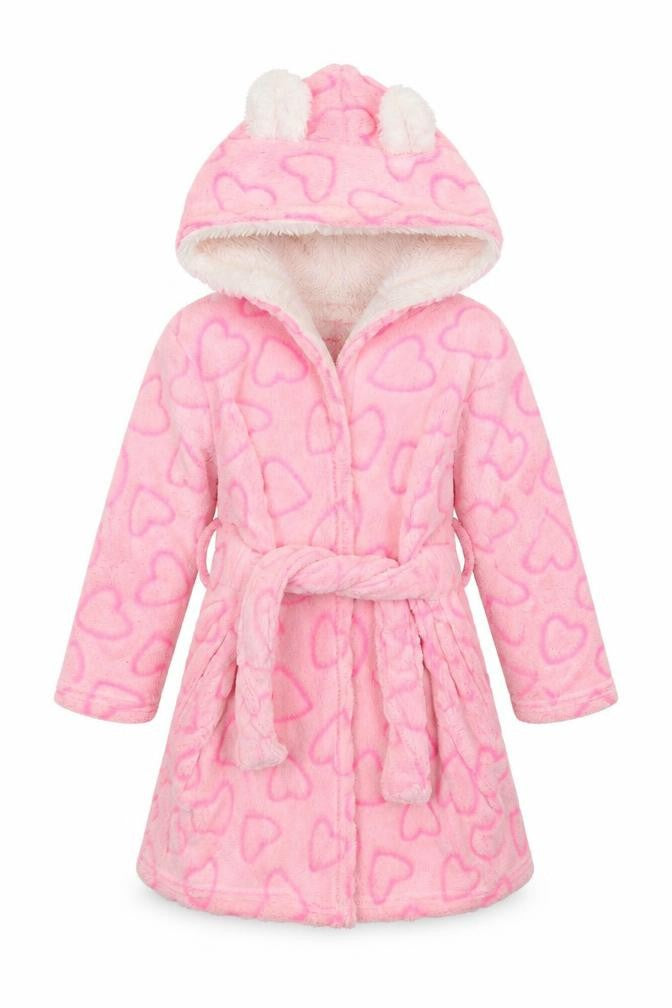 Young Dimension Girls Pink Solid Fleece Kimono Robe Size 3-4 Years