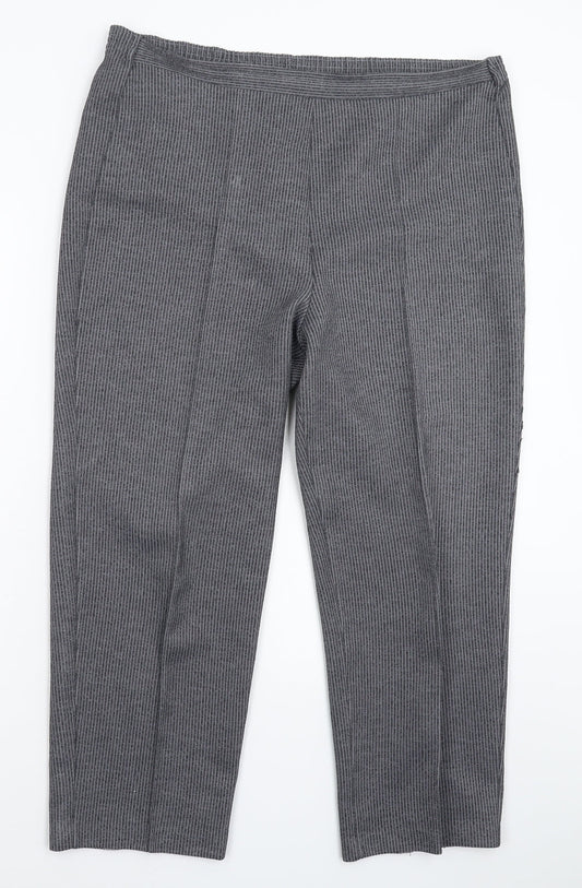 Preworn Womens Grey Striped  Trousers  Size 38 in L26 in