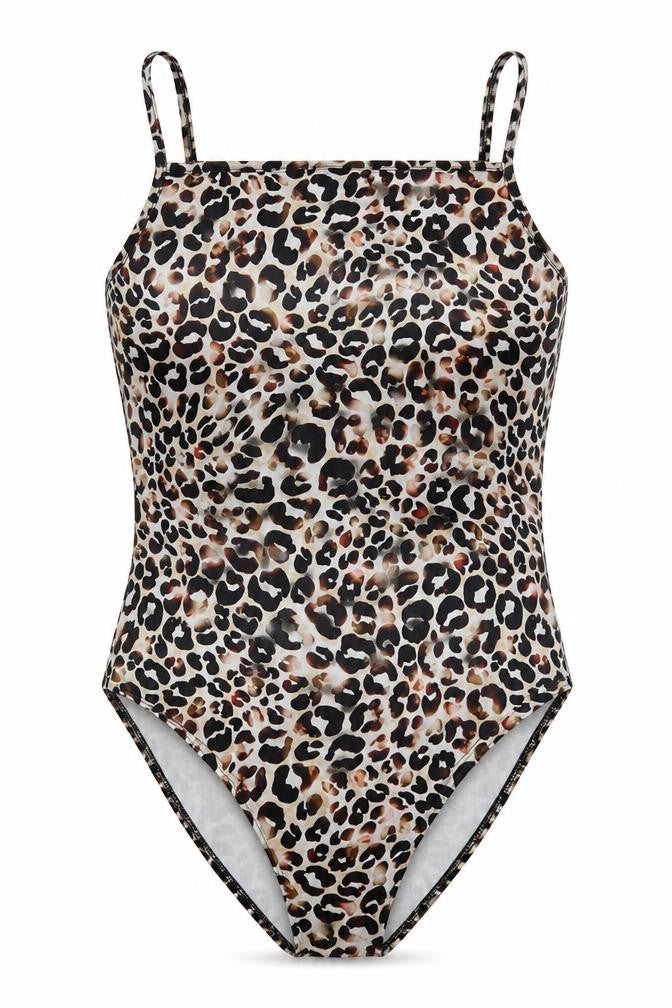 Miss Selfridge Womens Beige Animal Print  Basic Blouse Size 8  - bodysuit