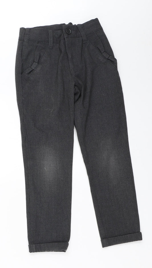 Matalan Girls Grey   Dress Pants Trousers Size 6 Years - School trousers