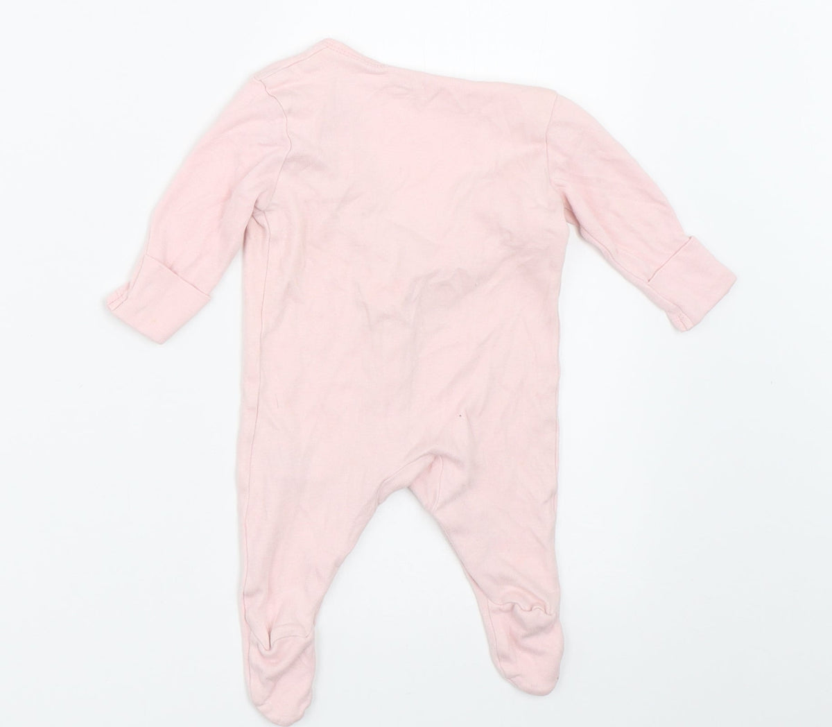 Back view of Early Days girls’ pink babygrow one-piece size newborn