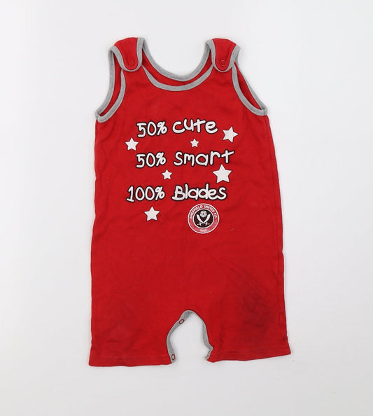 Preworn Boys Red   Babygrow One-Piece Size 12-18 Months