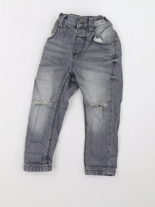 NEXT Girls Grey  Denim Skinny Jeans Size 2 Years