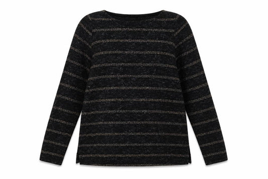 Next Womens Black Striped  Pullover Sweatshirt Size 14