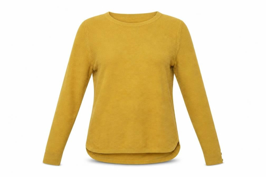 Classic Womens Yellow  Knit Pullover Sweatshirt Size 8