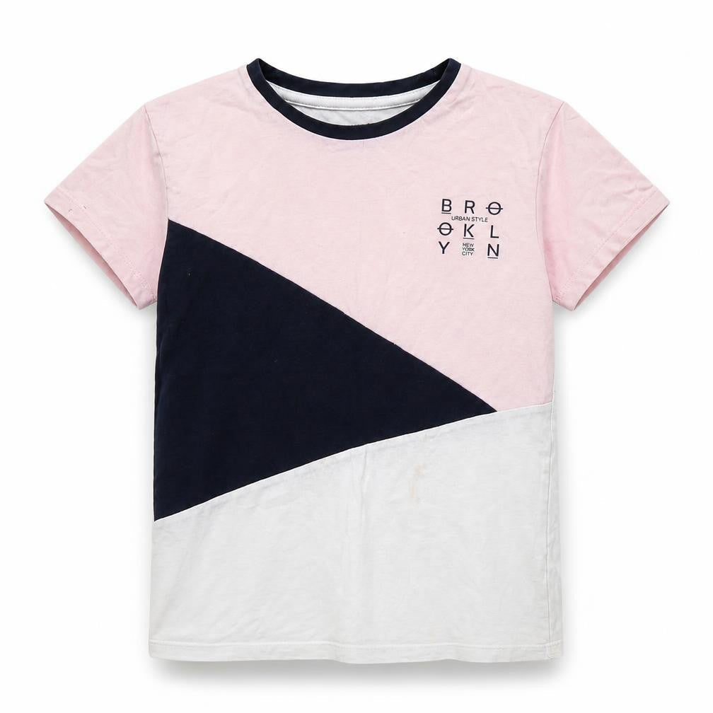 Primark Boys White Striped  Basic T-Shirt Size 10-11 Years