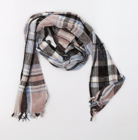 Preworn Unisex Brown Check Knit  Scarf