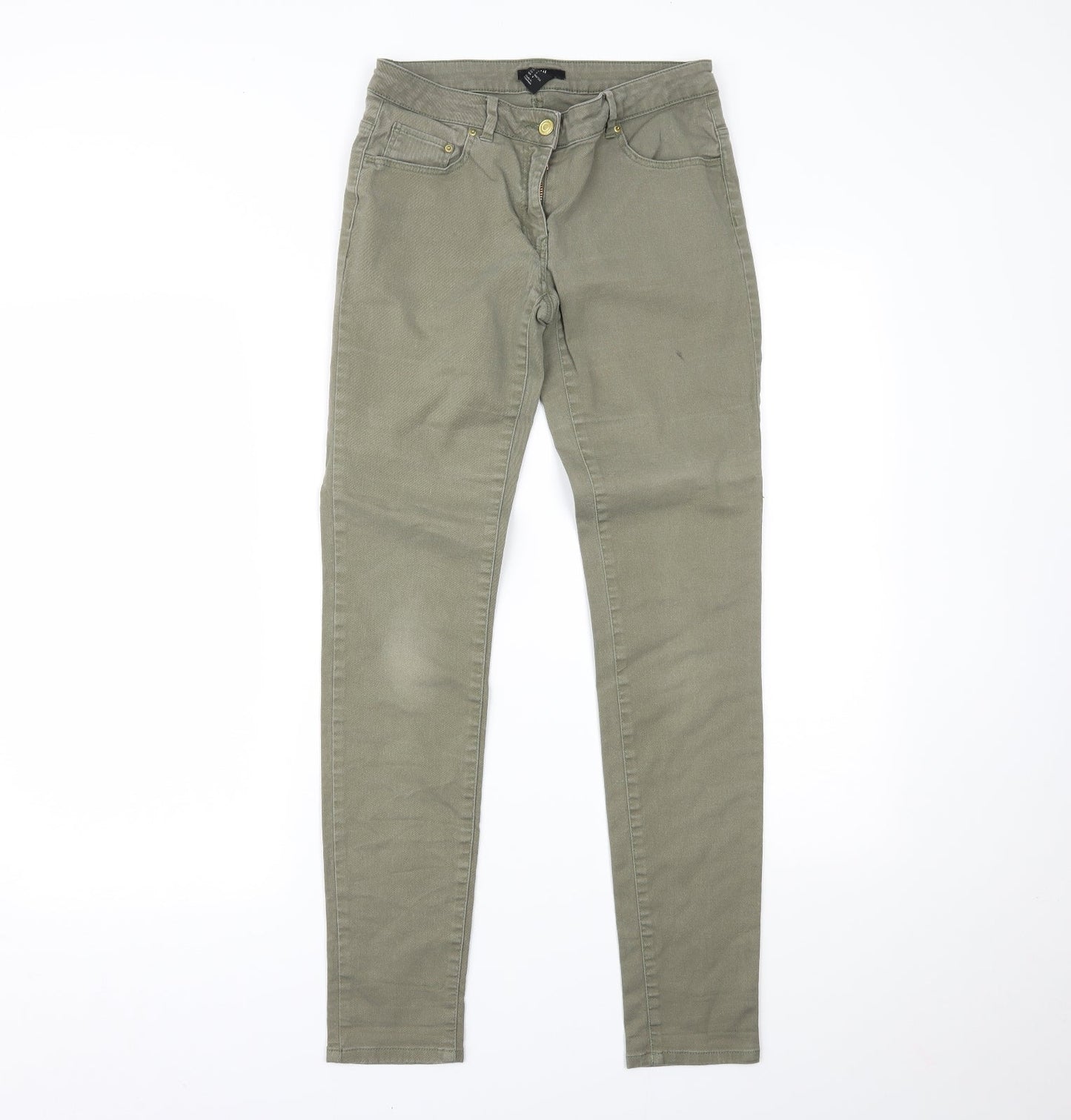 H&M Womens Green  Denim Skinny Jeans Size 10 L28 in