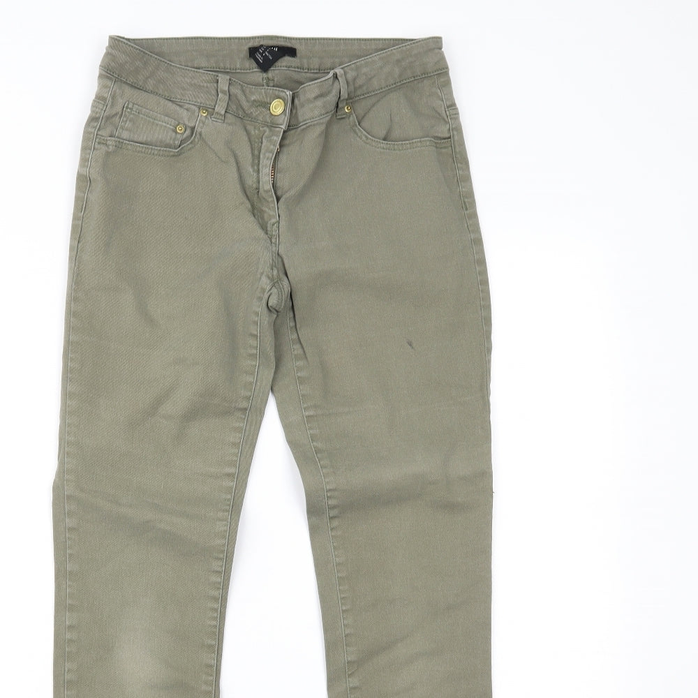 H&M Womens Green  Denim Skinny Jeans Size 10 L28 in