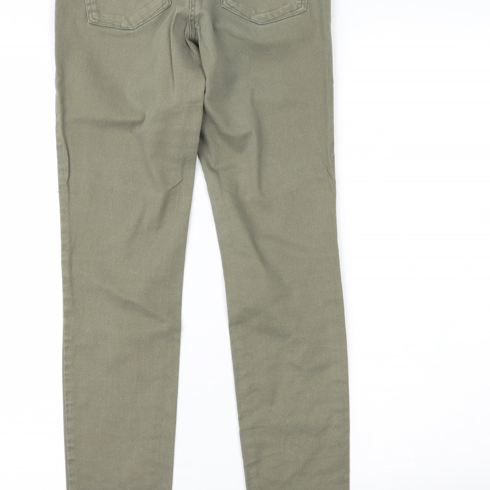H&M Womens Green  Denim Skinny Jeans Size 10 L28 in
