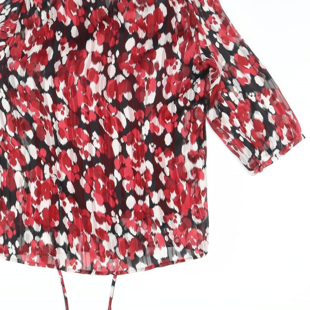 Minuet Womens Red Polka Dot  Basic Blouse Size 14