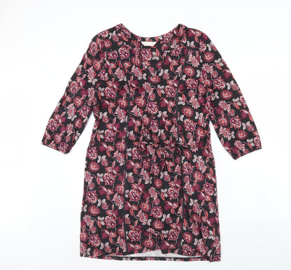 Preloved BHS Womens Black Floral  Shift  Size 12 - Front