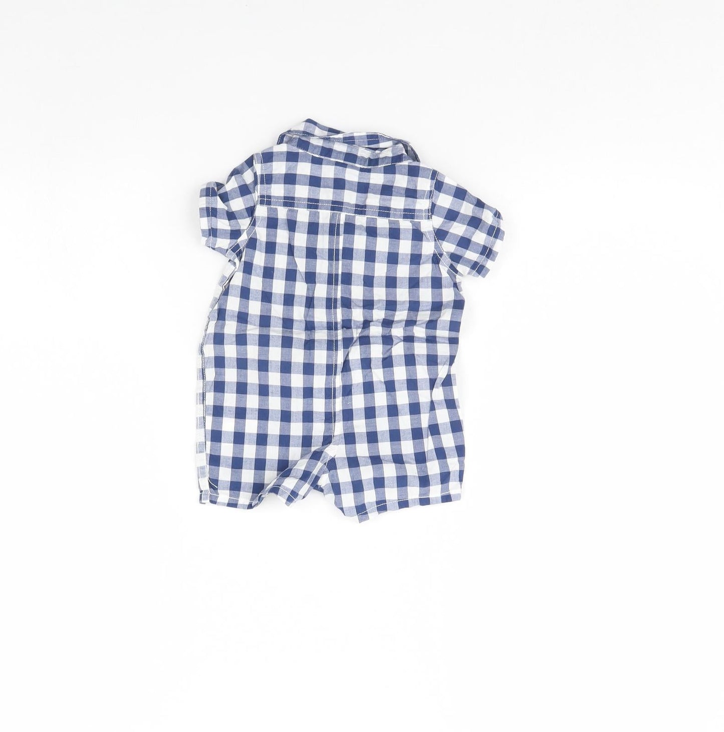 Gap Baby Blue Plaid  Babygrow One-Piece Size 0-3 Months