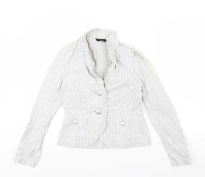 Verse Womens Grey Striped  Jacket  Size 8  - Shoulder Pads