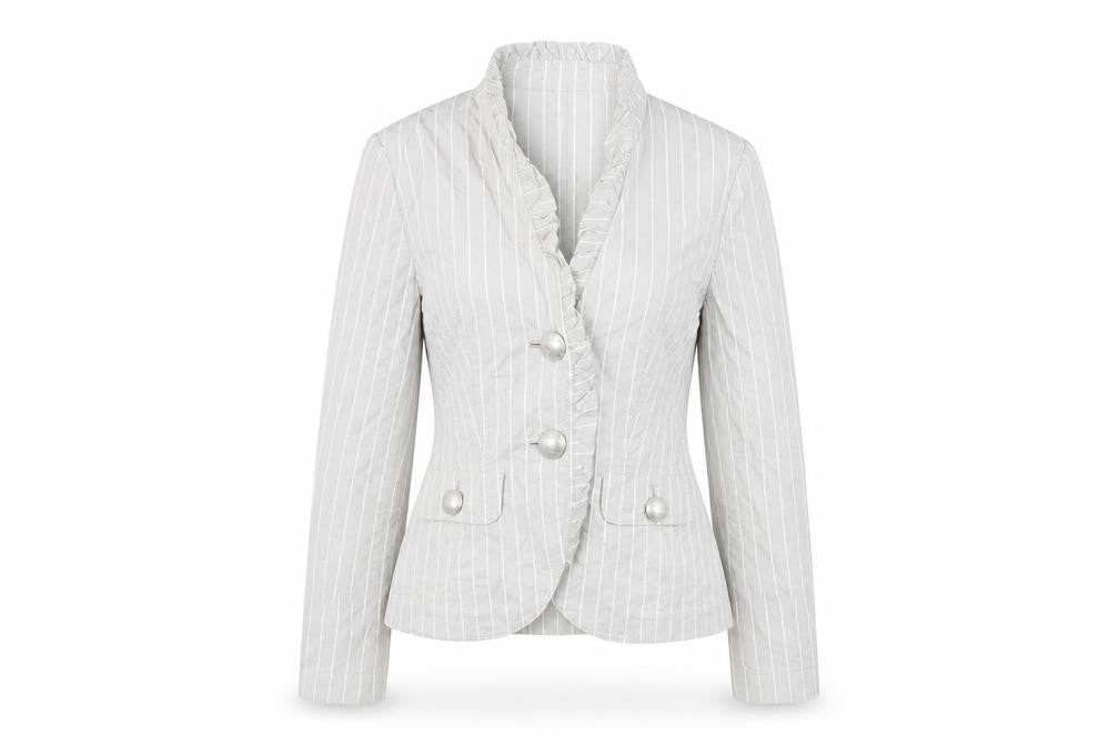 Verse Womens Grey Striped  Jacket  Size 8  - Shoulder Pads