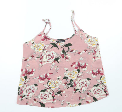 Jeuvre Womens Pink Floral  Basic Tank Size S