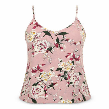 Jeuvre Womens Pink Floral  Basic Tank Size S