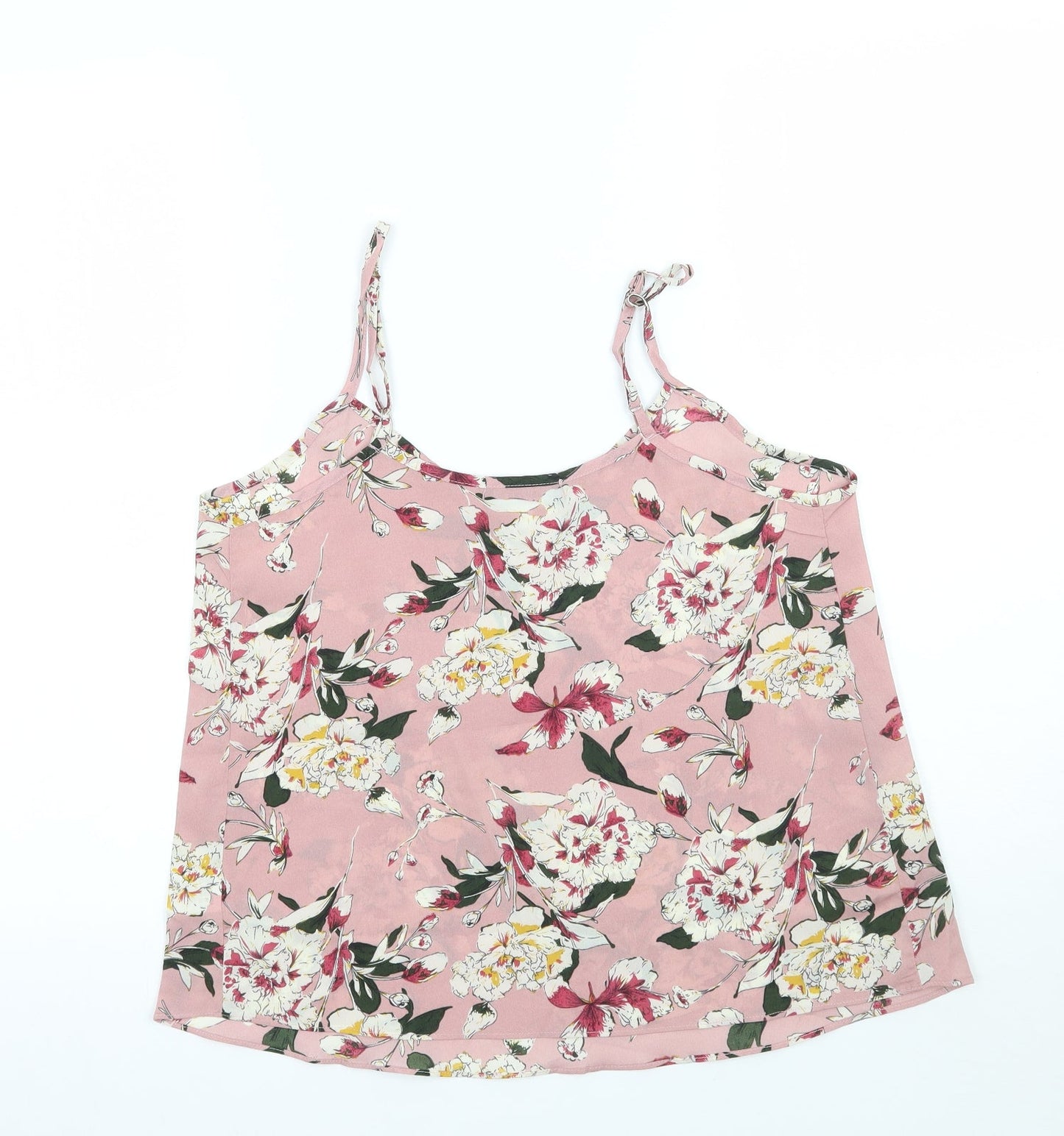 Jeuvre Womens Pink Floral  Basic Tank Size S