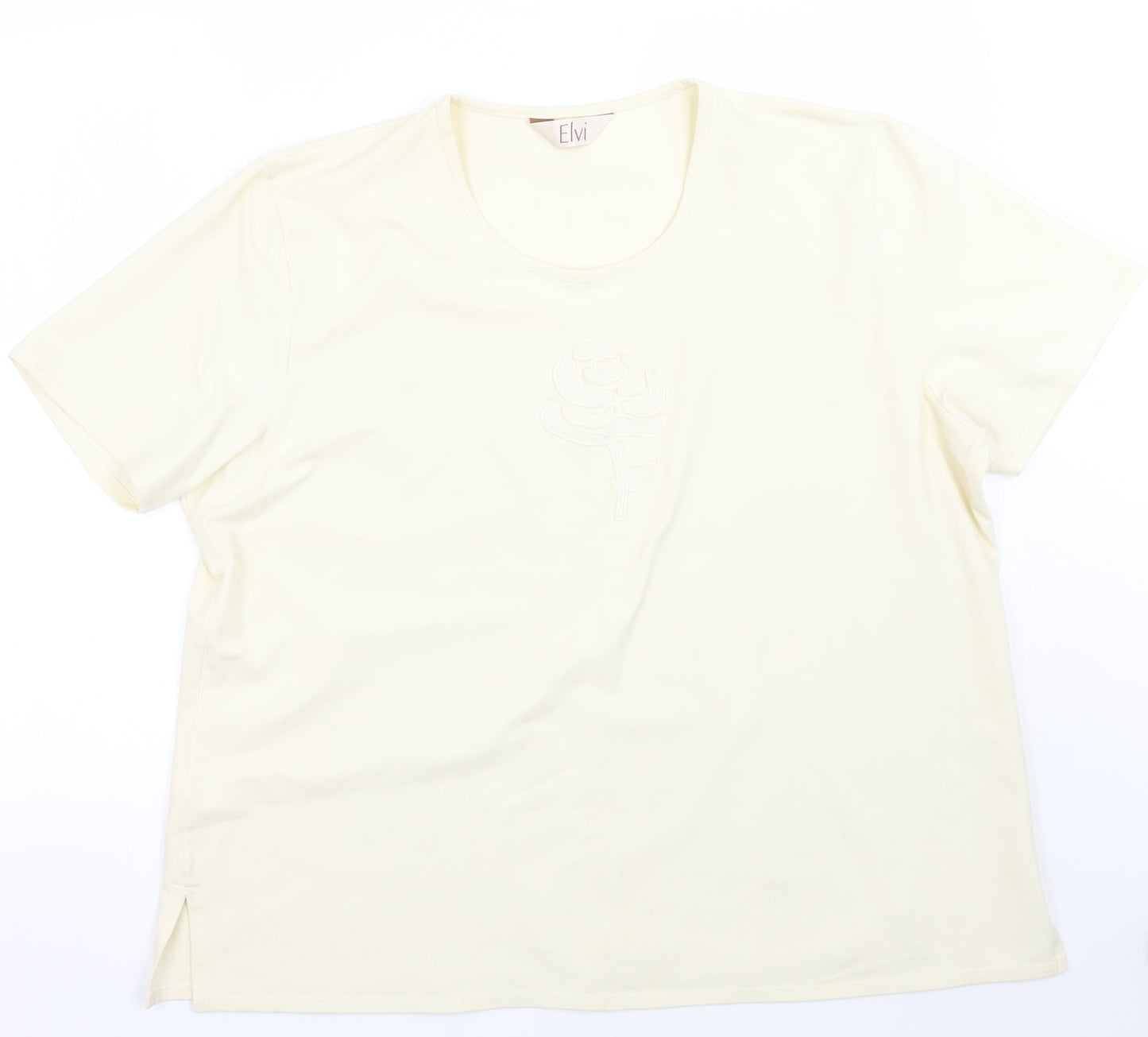 ELVI Womens Beige   Basic T-Shirt Size XL