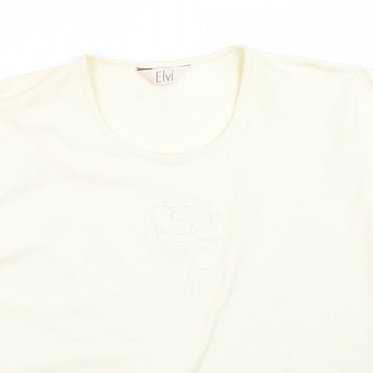 ELVI Womens Beige   Basic T-Shirt Size XL