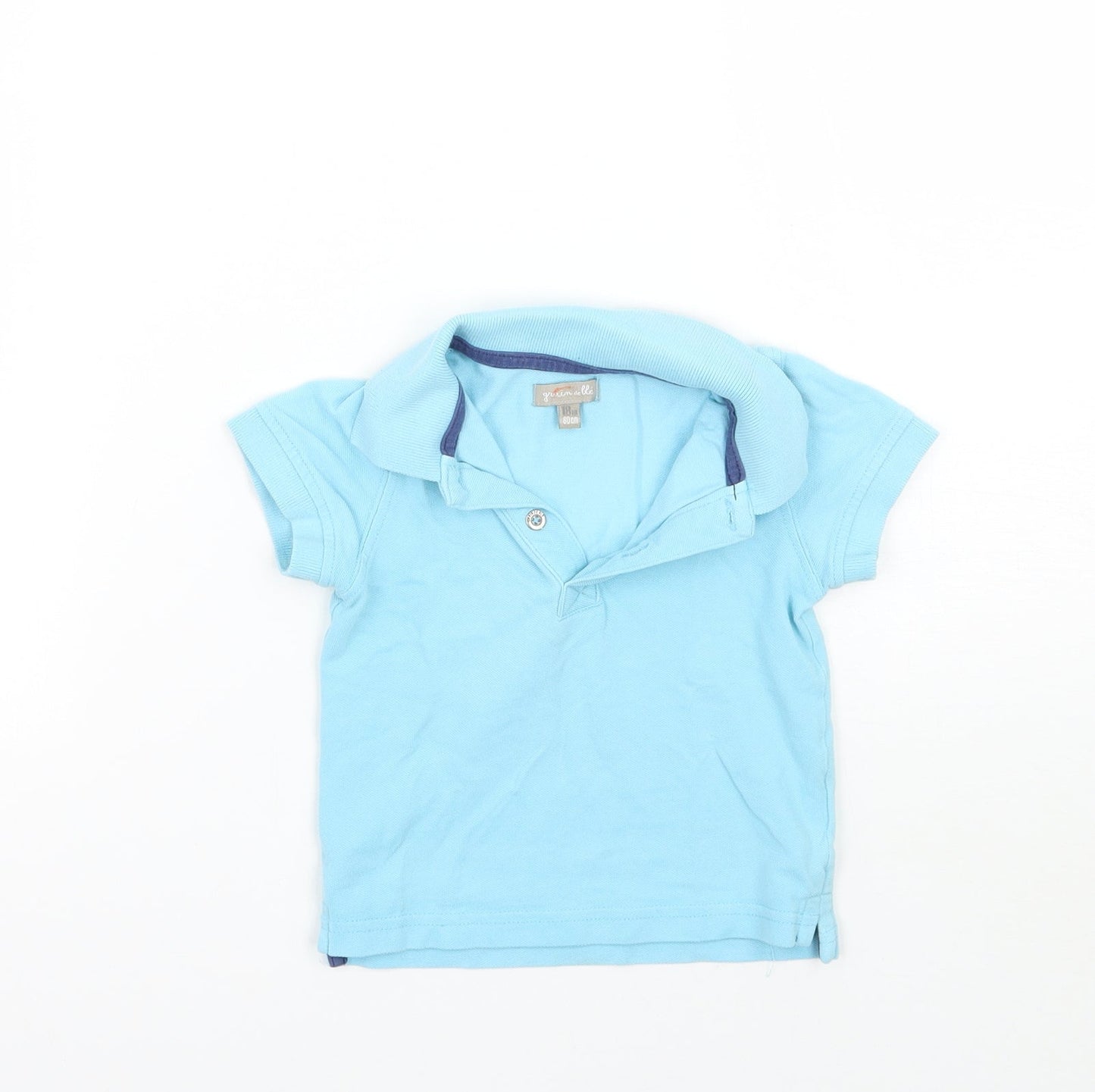 grain de ble Boys Blue   Basic Polo Size 12-18 Months