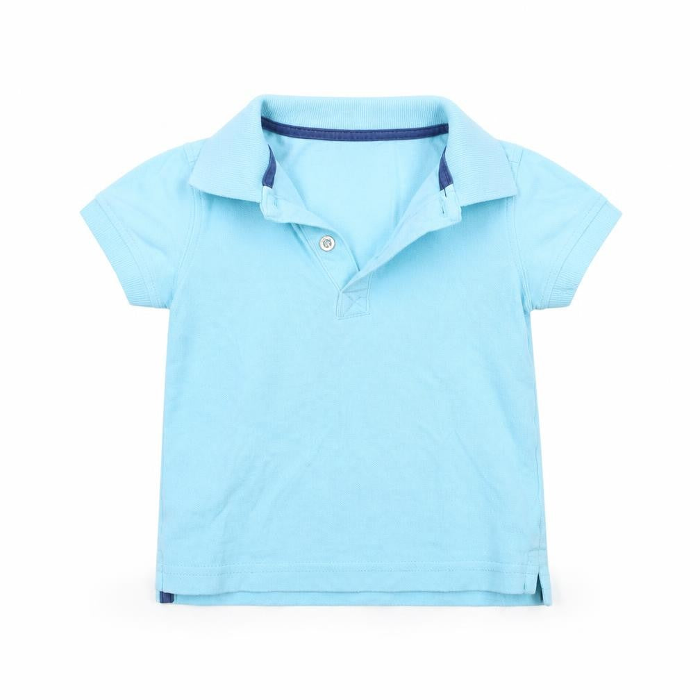 grain de ble Boys Blue   Basic Polo Size 12-18 Months