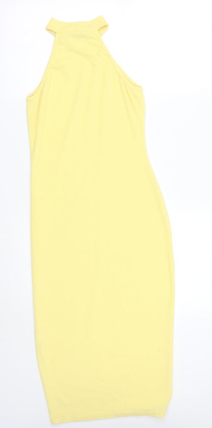 Back view of In the Style women’s yellow a-line, size UK 8