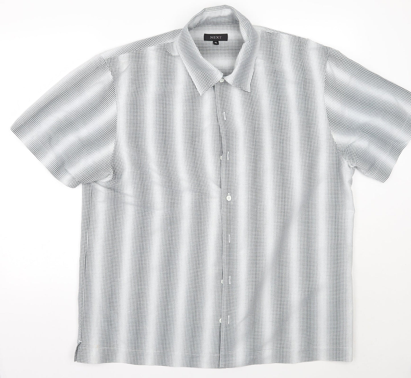 NEXT Mens White Geometric   Button-Up Size XL