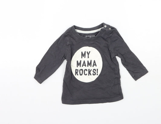 Primark Baby Grey   Basic T-Shirt Size 3-6 Months