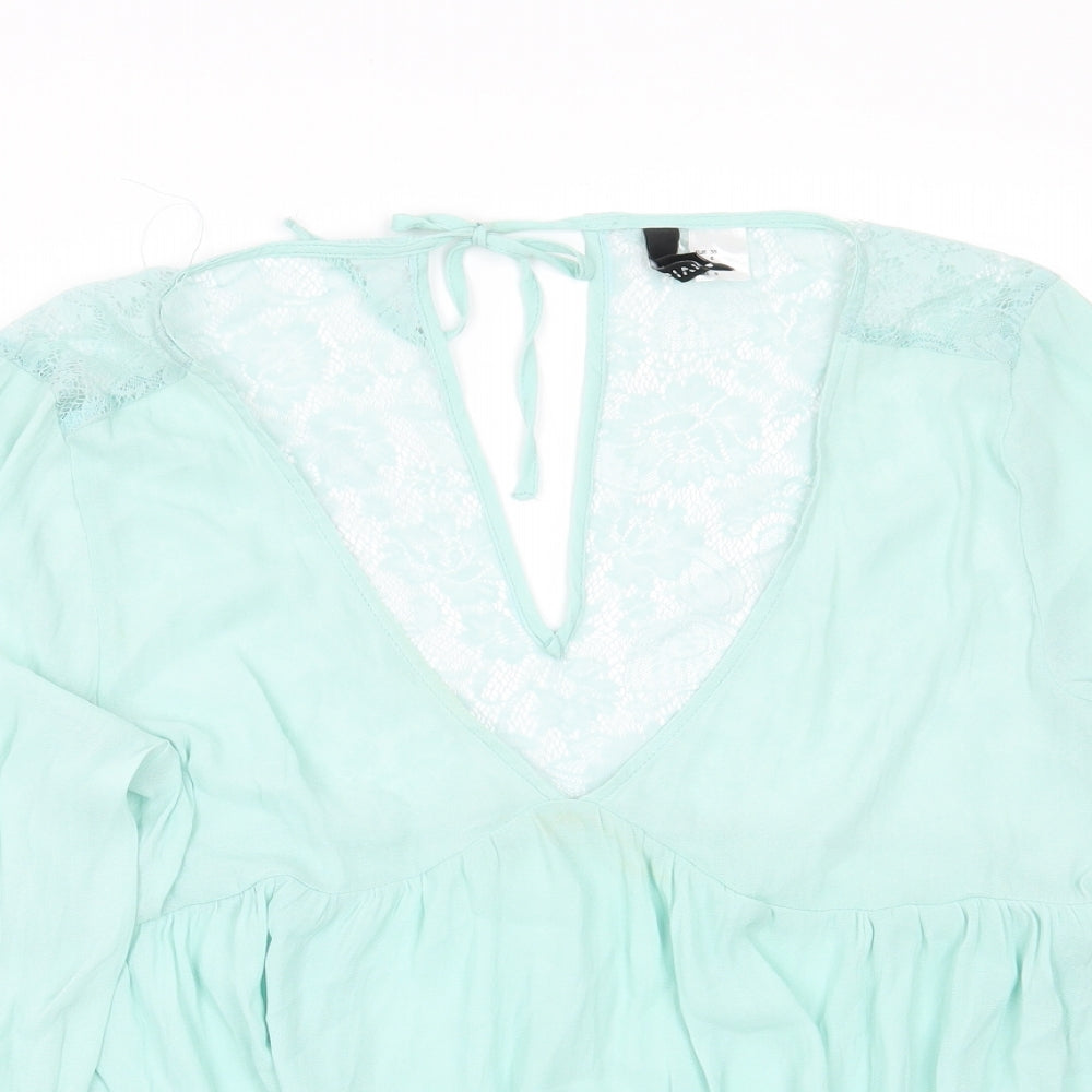 H&M Womens Green   Basic Blouse Size 12