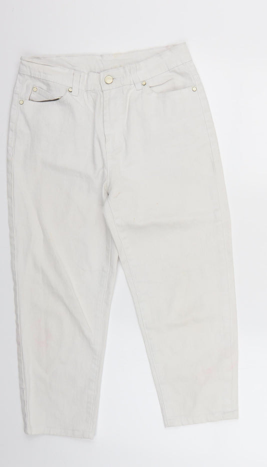Dianne Gillman Womens White   Cropped Jeans Size 8 L20 in