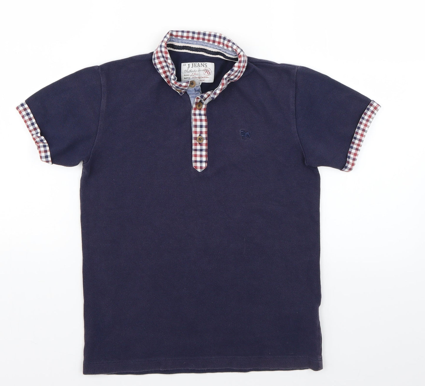 Debenhams Girls Blue Check  Basic Polo Size 9-10 Years
